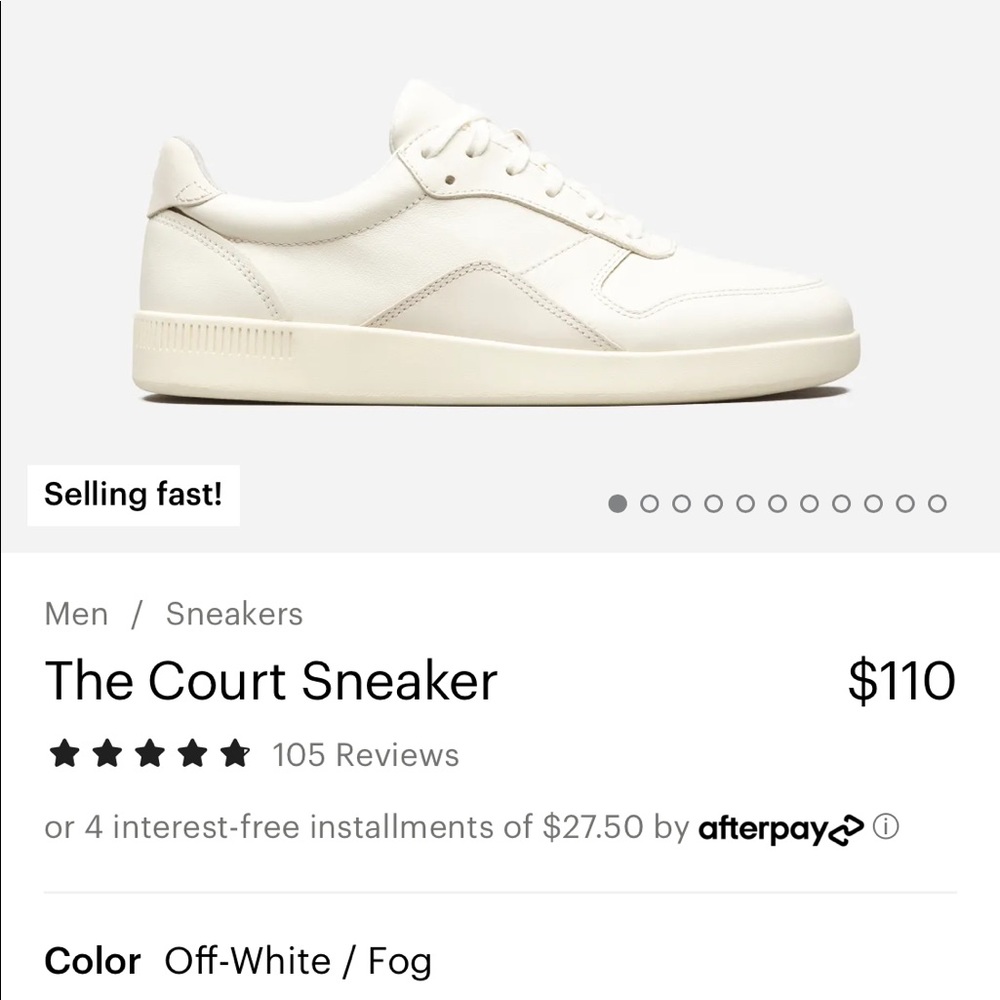 everlane court sneaker off-white